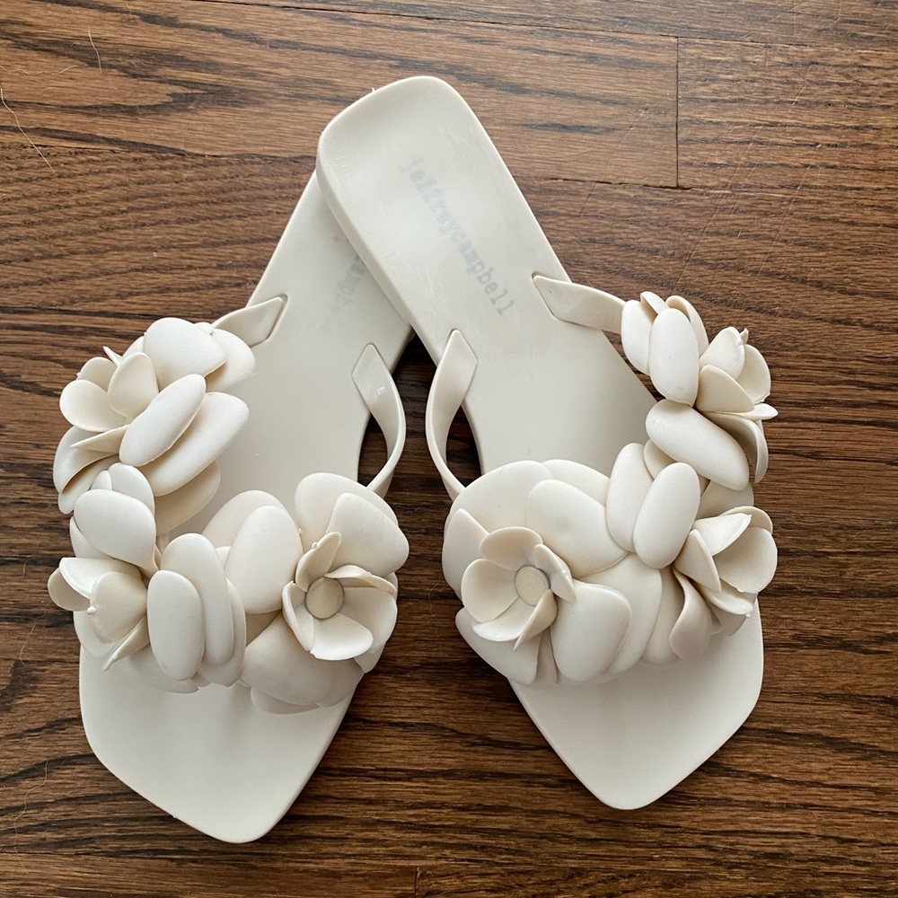 Jeffrey Campbell Flower Sandals Size 6 Beige